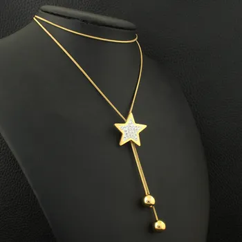 

Fashion Stainless Steel Jewelry For Woman and Girl 730mm Long Charm Sweater Chain Necklace Pendant NEIZAXBA