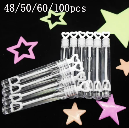 Botella de jabón con varita de corazón para niño, compacto y portátil juguete de burbujas de jabón, ideal para decoración de boda, 60/100 Uds.