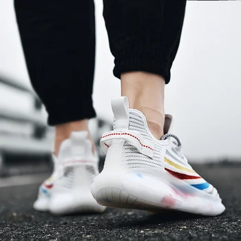 

trainers para Sneaker sale hombre white shoe knitting casual sneaker Fashion mens 2020 s solid casuales 39 sapatos man male men