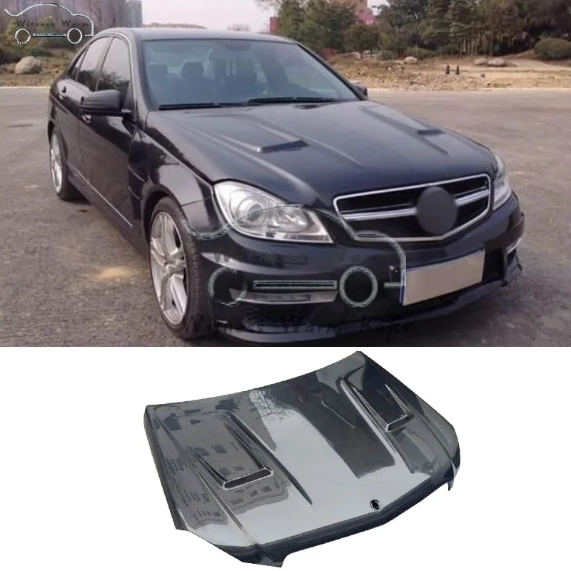 Капот из углеродного волокна крышка двигателя капот для Benz C-class W204 AMG C63