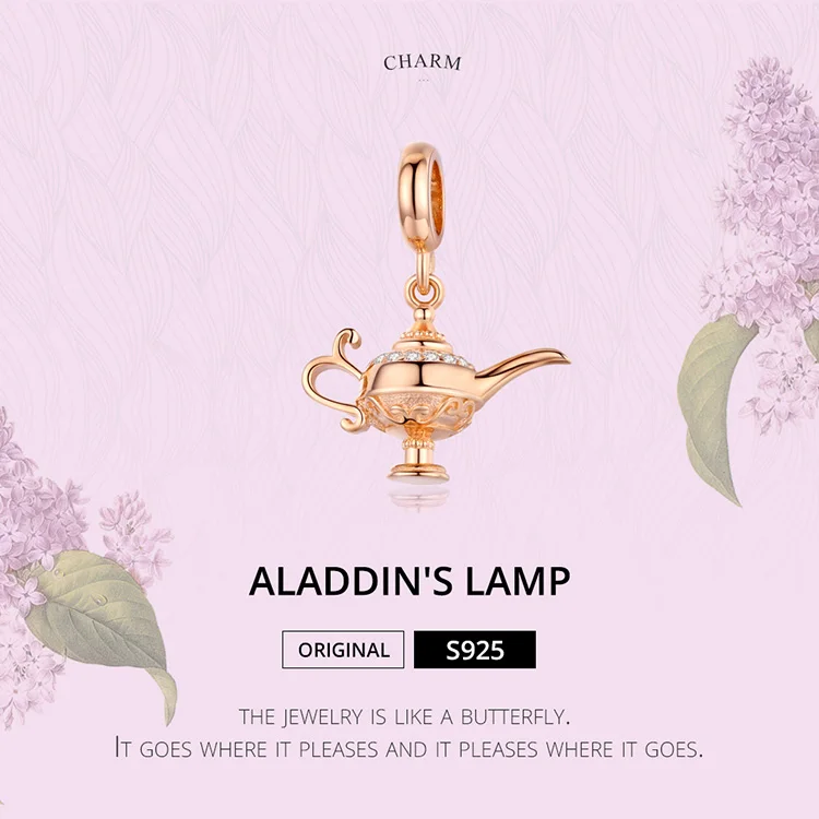 Pingente lâmpada de Bameor-aladdin, charme fit pulseiras