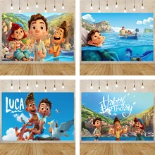 

Luca Happy Birthday Backdrop Customizable Vinyl Photography Background Party Decorations Baby Shower Party Decorations
