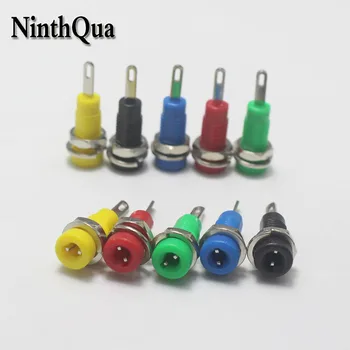 

100pcs 6A Binding Post 2mm Banana Jack for 2mm Test Probe Safety Protection Plug for multimeter Nickel-plated