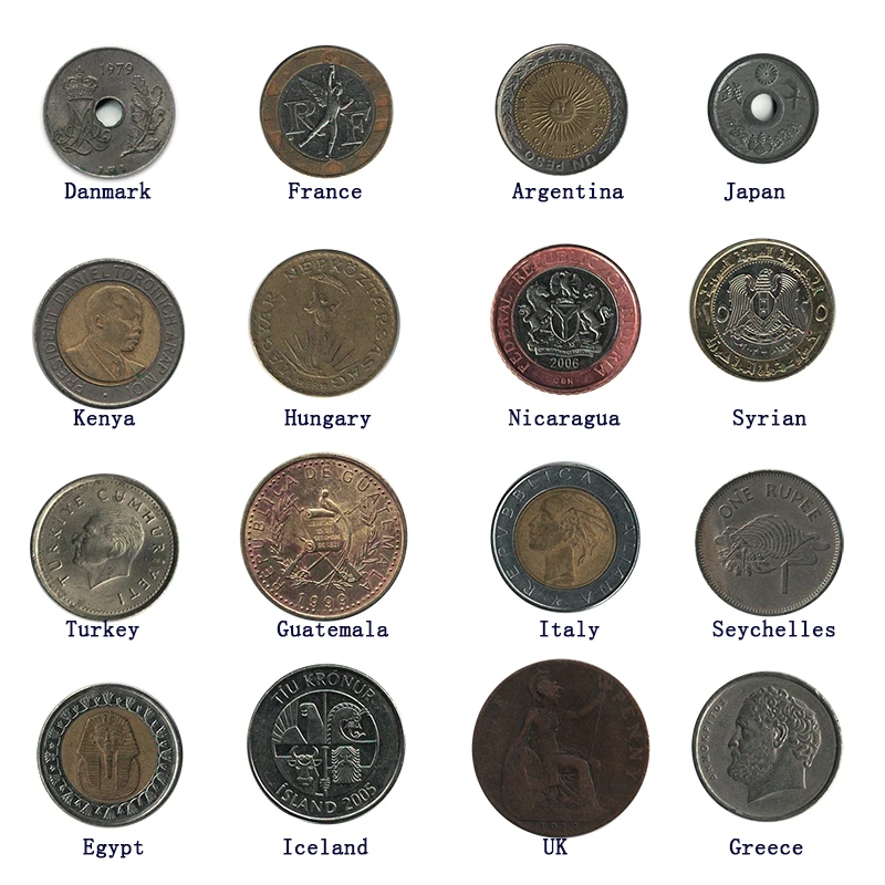 海外旧コイン　16 Set 16 PCS Ancient Coins From 16 Different Countries, Used