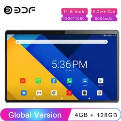 Tableta Pc de 11,6 pulgadas, 4GB de RAM, 128GB de ROM, 1920x1080, 10 núcleos, Google Play, 3G, 4G, LTE, llamadas telefónicas, GPS, WiFi, TYPE C, 8000mAh