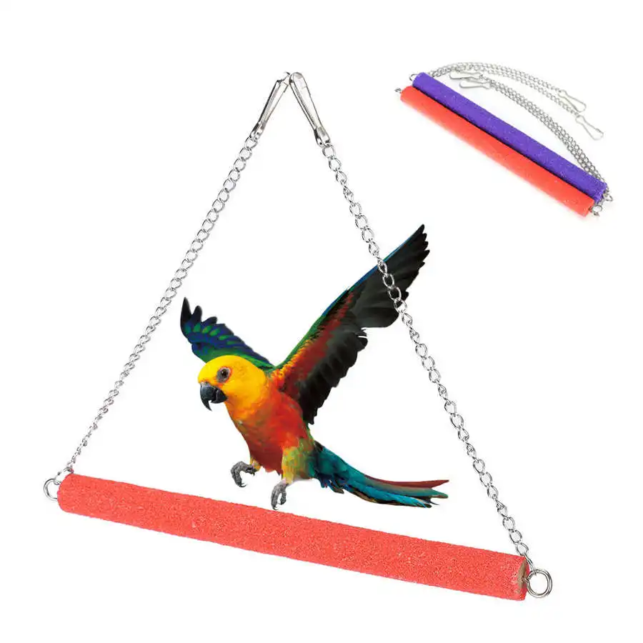 

2Pcs Parrots Hanging Swing Natural Chewing Bite Matte Coating Pet Toys Toy For bird toy