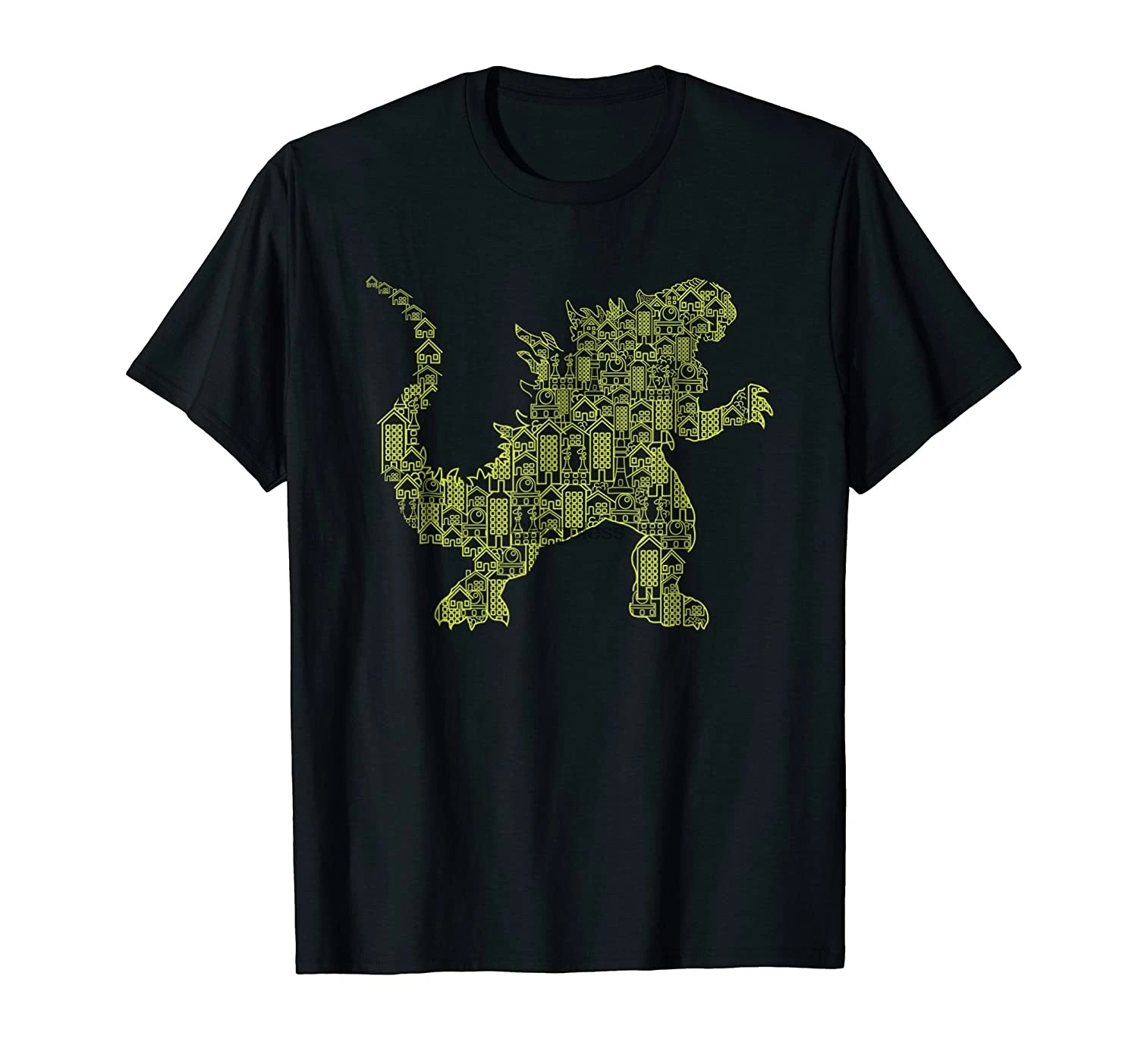 Футболка T-Rex монстр-кайдзю робот-город гигантский динозавр |