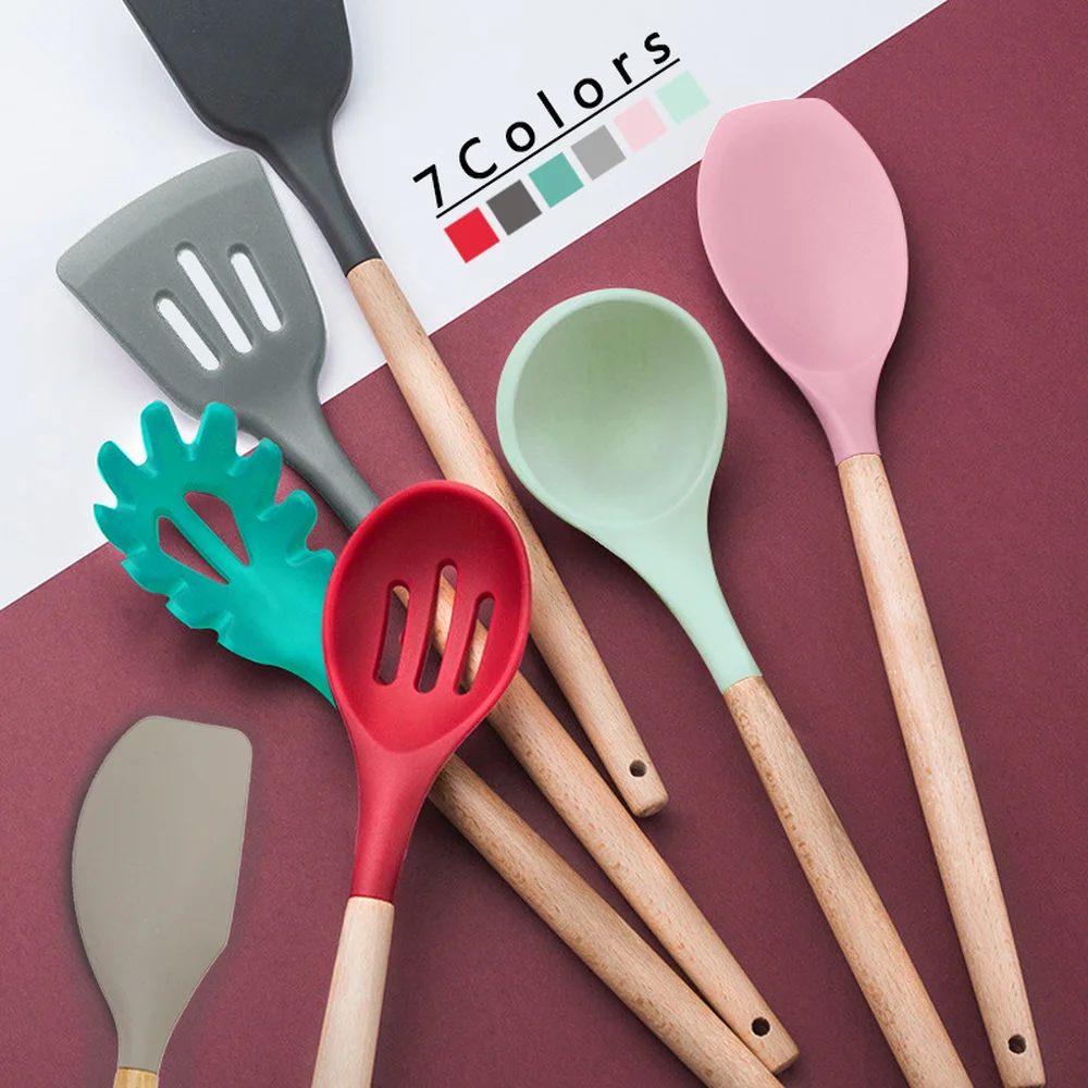 7 Цвет силиконовый Кухня Пособия по кулинарии набор посуды с ящик для хранения