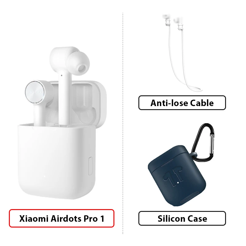 1 Add Cable Case Xiaomi Airdots Pro СПЦ Bluetooth наушники ANC переключатель коснитесь Управление IPX4 Водонепроницаемый Беспроводной наушники - Цвет: 1 Add Cable Case