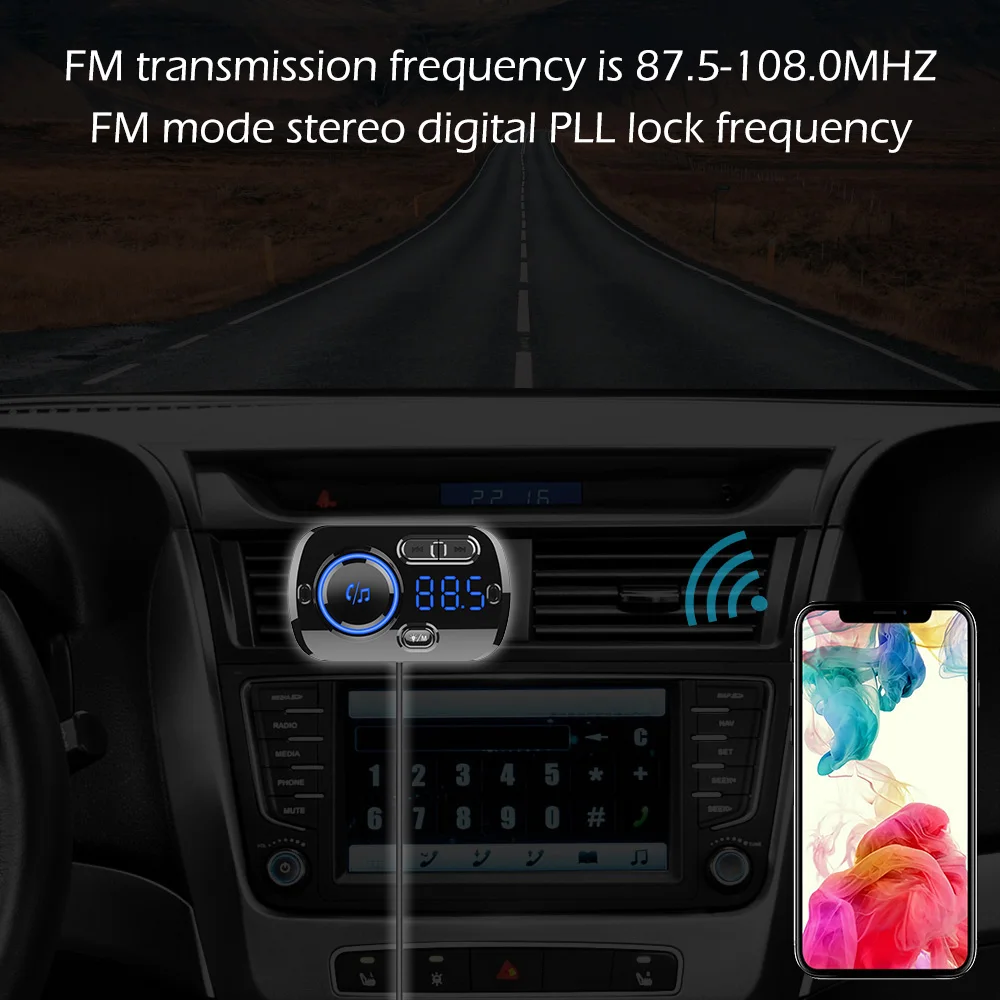 Двойной USB Charge3.0 автомобильное зарядное устройство fm-передатчик Bluetooth беспроводной радио адаптер AUX MP3-плеер Hands-free телефонное зарядное устройство