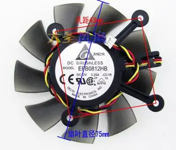 

Wholesale Delta EFB0812HB DC 12V 0.25A 3-line Small Plug Graphics Card Heat Dissipation Cooling Fan