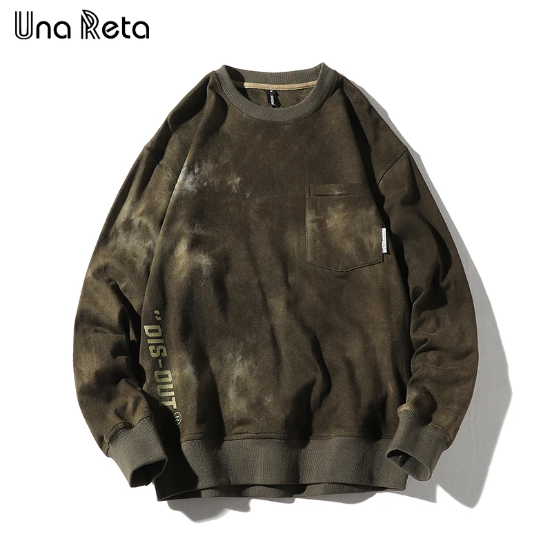 Una Reta, мужские толстовки, новинка, Harajuku, галстук, крашеный принт, пуловер, толстовки, уличная одежда, хип-хоп топы, повседневная мужская толстовка с капюшоном - Цвет: Зеленый