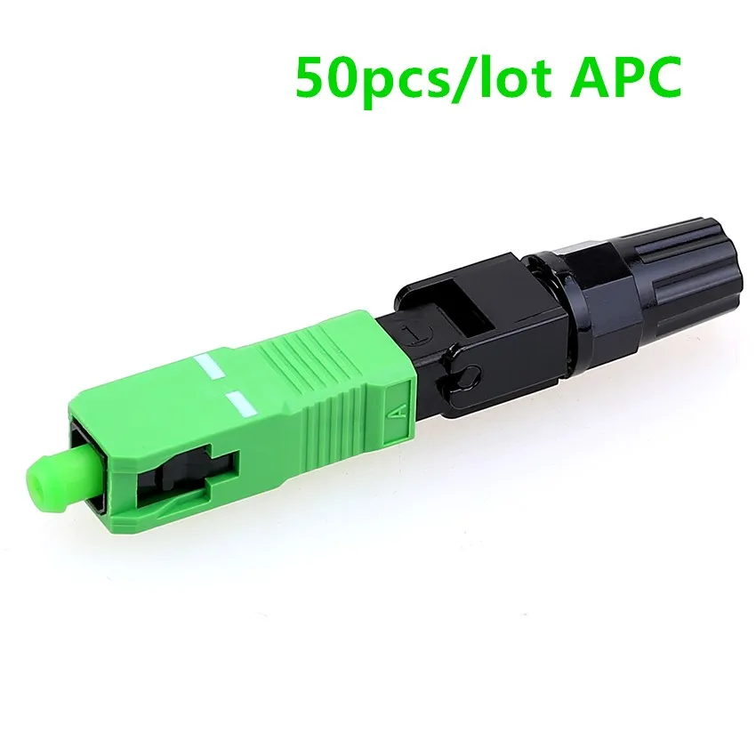 100 шт./кор. FTTH SC/APC Одномодовый волоконно-оптический SC APC Быстрый разъем оптического волокна al быстрый разъем - Цвет: 50pcs