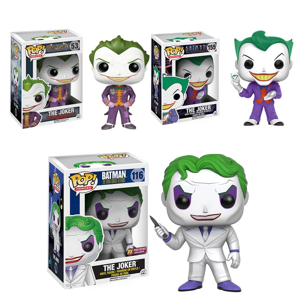 FUNKO POP Бэтмен, Джокер 53 #116 #155 # эксклюзивные фигурки модель куклы игрушки для детей день рождения подарок на Рождество, Хэллоуин