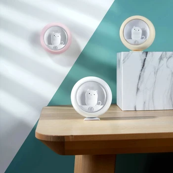 

Creative Cat Smart LED Night Light PIR Motion Sensor USB Rechargeable Bedside Lamp for Room Hallway Pathway Toilet Decoration