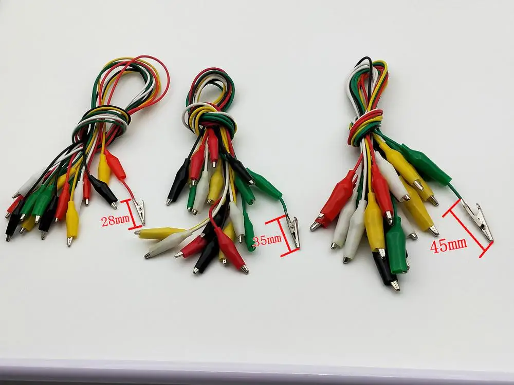 100 шт. крокодил зажим Тестовые провода Перемычки инструмент длина кабеля 50 см