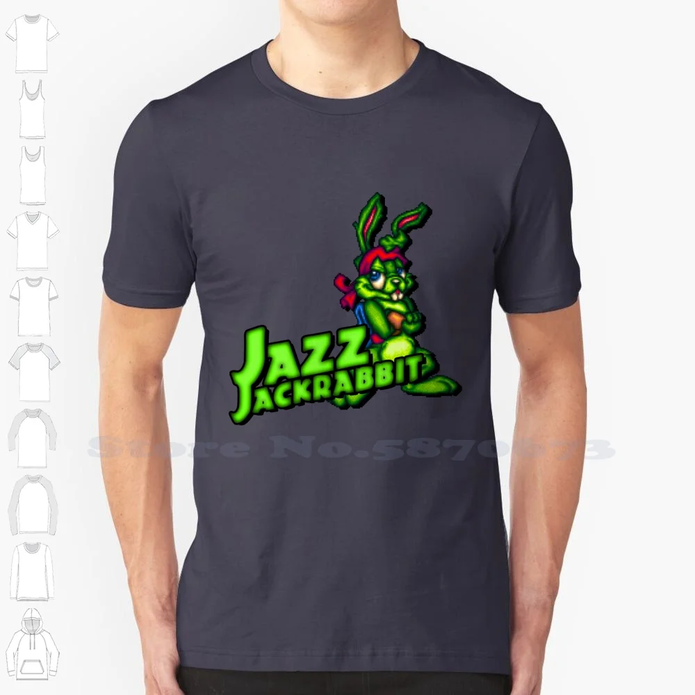 Jazz Jackrabbit - Classic Sprite Con Logo Personalizzato Divertente Vendita Calda Tshirt Jazz Jackrabbit Dos Microsoft Videogioco Computer Pc
