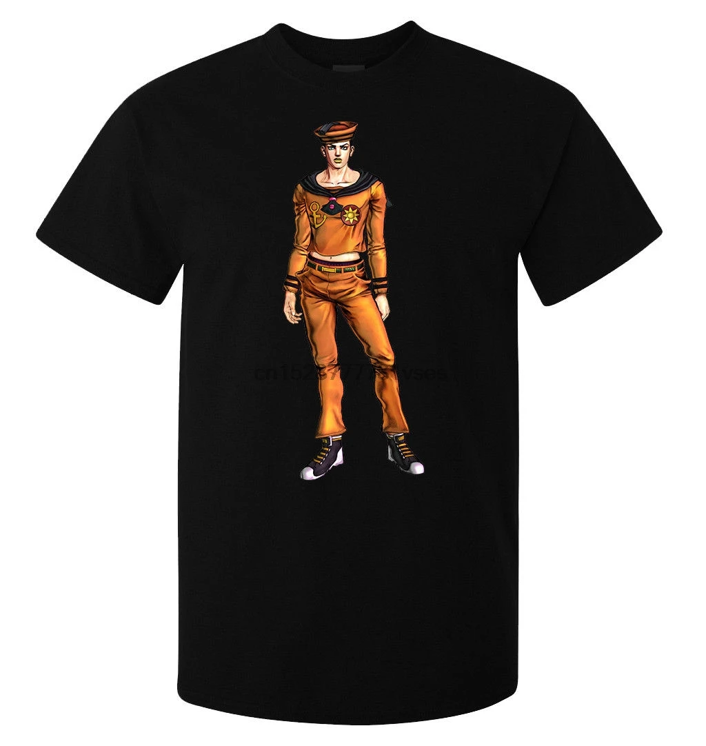 Jojos bizare Adventure Josuke Higashikata Мужская футболка Черная крутая с коротким рукавом | одежда