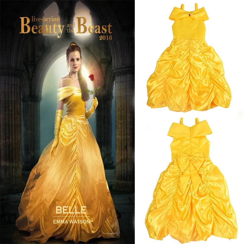 Childrenswear New Style Kids' Skirt Girls Europe And America Movie Beauty And The Beast Belle Princess Dress Formal Dress