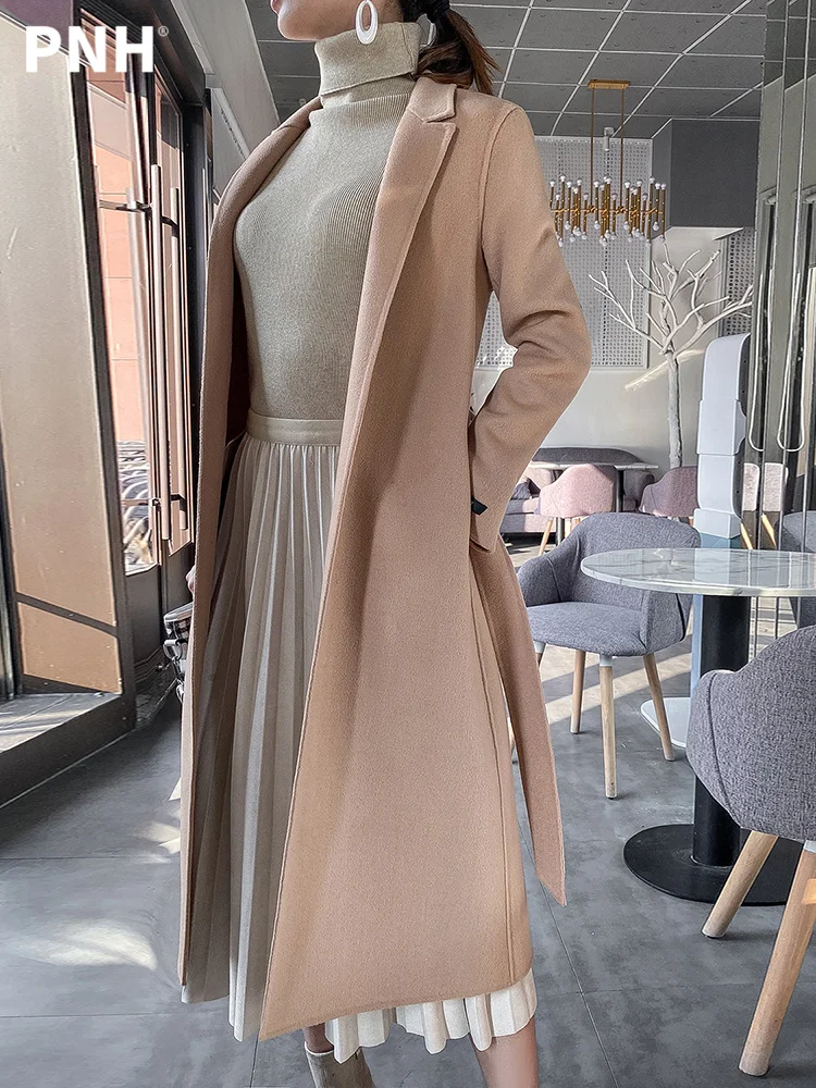 

Camel Double-sided Cashmere Coat Women's Mid Long 2021 New Autumn and Winter Slim Popular Woollen Coat
