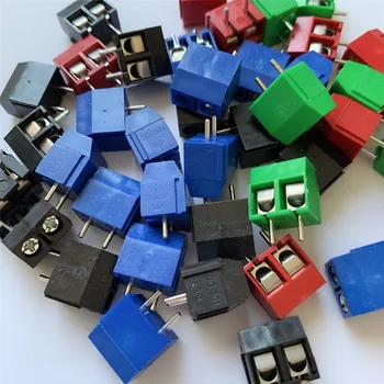

20PCS/LOT KF301-2P KF301-5.0-2P KF301 Screw 2Pin 5.0mm Straight Pin PCB Screw Terminal Block Connector Blue / green/Red / Black
