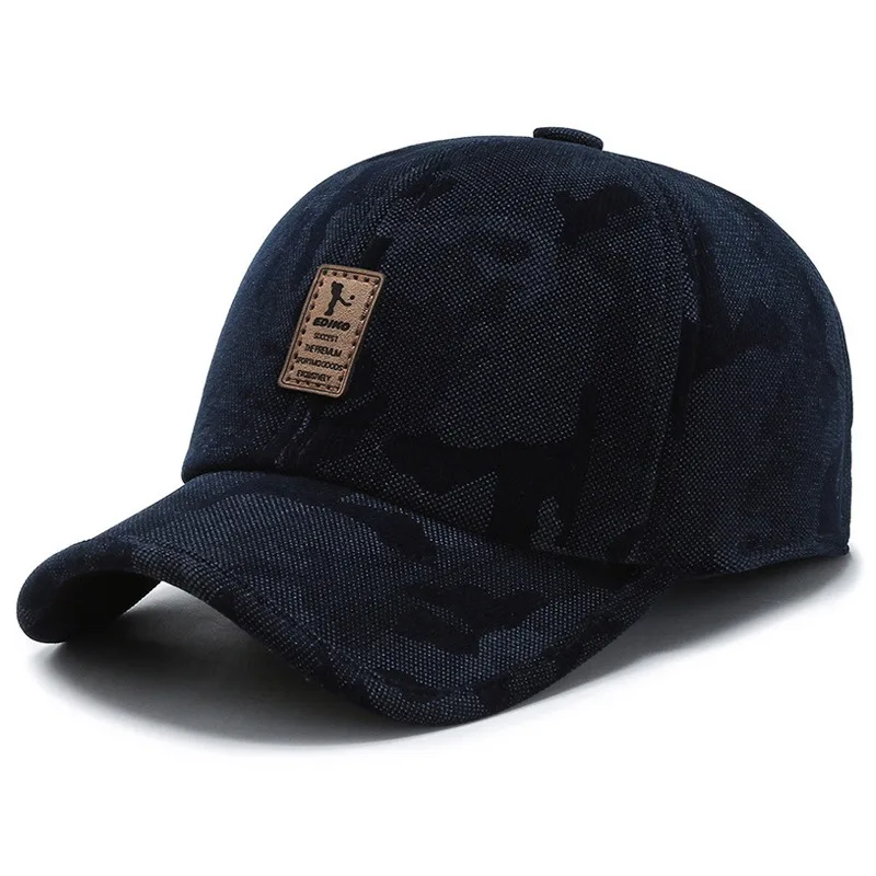 Navy JNKET, Зимняя кепка, уличная, для взрослых и пожилых мужчин, шапка, бейсбольная кепка, теплая, с ушками, бейсболки, регулируемые, бейсболки, шапки, Спортивная Кепка - Цвет: Navy