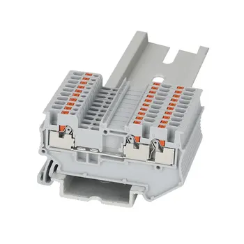 

10pcs Din Rail Terminal Blocks PT 1.5-Twin 3 Conductors Push In Spring Screwless Wire Conductor Cable Terminal Blocks
