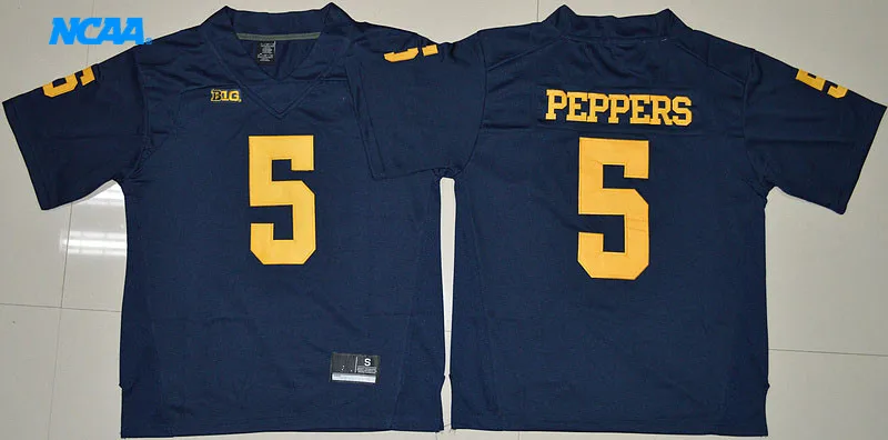 Новое поступление высокое качество Jabrill Peppers#5 Футболка колледжа ограниченная Спортивная футболка S-XXXL