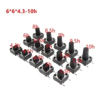 100pcs micro Pannello PCB Momentaneo Tattile Tatto Mini Push Button Switch SMT 4pin