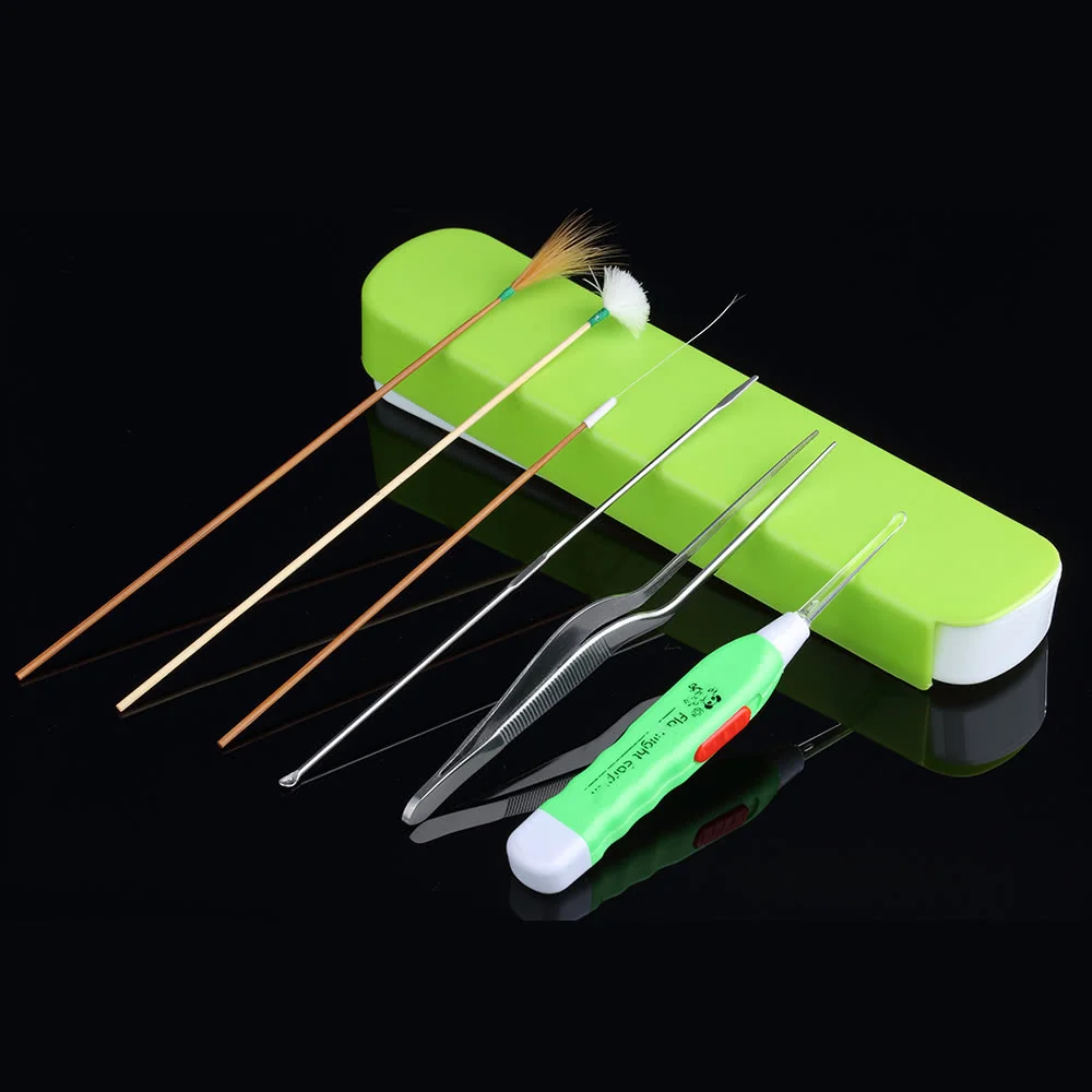 

6Pcs Earpick Ear Wax Remover Cleaner Set Led Ear Spoon Handmade Ear Pick Portable Ear Care Kit