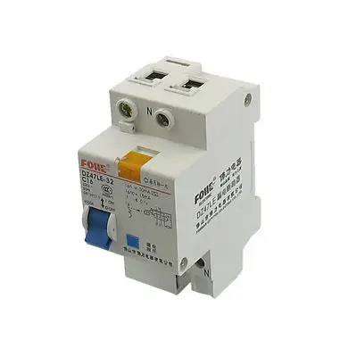 AC 230V 16A однополюсная защита от перегрузки замыкание утечки 1P+ N