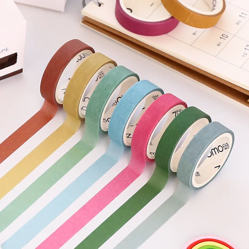 Retro Solid Color Washi Tape Set GIRL'S Hand Account Diary Bordered Design Decoration Students Literature And Art Adhesive Paper