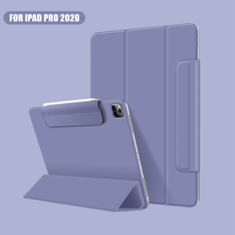 

SCHANGE Magnetic Buckle Case for iPad Pro 12.9 2020 Three-Fold Cover for iPad Pro 11 2020 Case with Pencil Holder Funda Capa