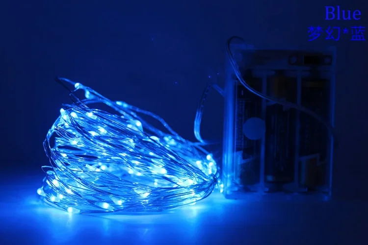 blue 2M 2 м 5 м 10 м светодиодный Сказочный светильник, светильник для шкафа, медный провод, водонепроницаемый, для помещений, спальни, книжный шкаф, праздничное, Рождественское украшение - Цвет: blue 2M