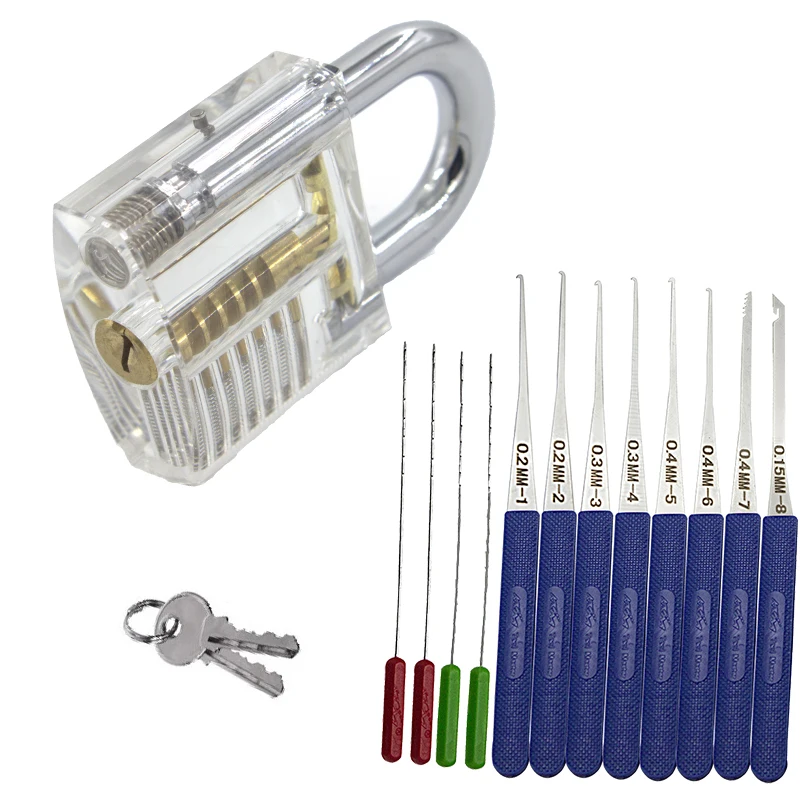 Liushi 12 шт. набор замков, набор слесарных ручных инструментов, Инструмент для извлечения сломанного ключа, инструменты для удаления крючка, сделай сам с практичным прозрачным замком