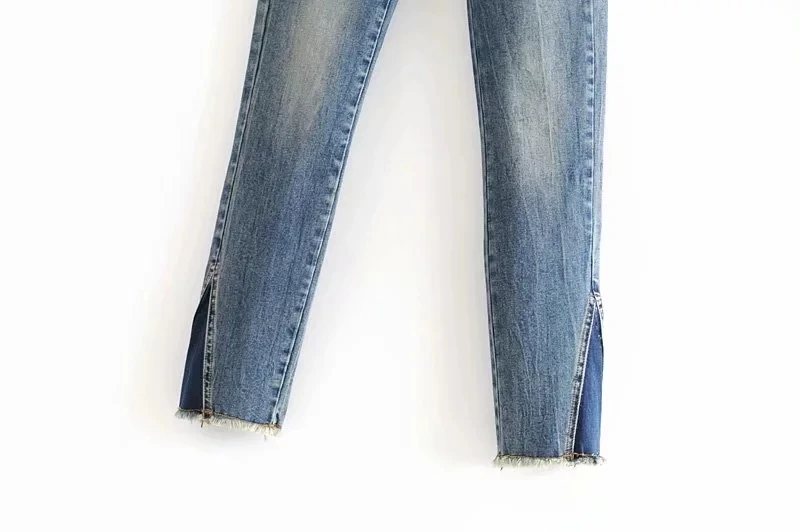 Увядшие джинсы в английском стиле с высокой талией, женские джинсы с высокой талией, рваные джинсы для женщин, обтягивающие джинсы-карандаш для женщин