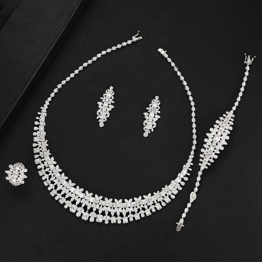 GODKI известный бренд очаровательные свадебные комплекты ювелирных изделий Изготовление комплекты украшений для женщин эффектное ожерелье серьги аксессуары