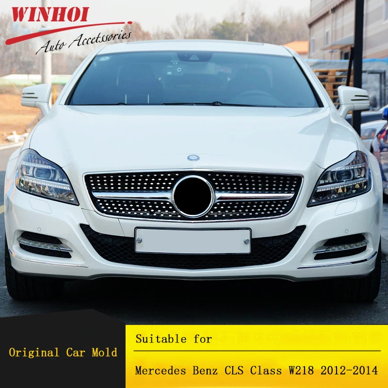 Автомобильный гриль сетка для Mercedes Benz CLS класс W218 ABS Сменная сетка без эмблемы и аксессуары для автомобиля передний бампер гоночные решетки