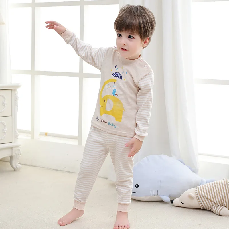 Детские пижамы 2 предмета, детская одежда для сна с длинными рукавами и героями мультфильмов одежда для маленьких девочек костюмы для сна осенние хлопковые детские пижамы, ночная рубашка для мальчиков