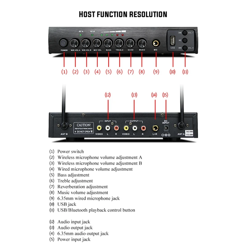 One for Two Wireless Microphone with Reverb Tuning