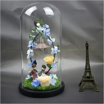 

15*35cm Black Base Glass Dome Vase Home Decoration Diameter=15cm Height=35cm Glass Dome Friend Gift Wedding Decoration