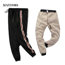 Теплые бархатные спортивные штаны для мужчин, повседневные штаны для бега, новинка, зимняя мужская спортивная одежда, утолщенные флисовые брюки для улицы, плотный вес