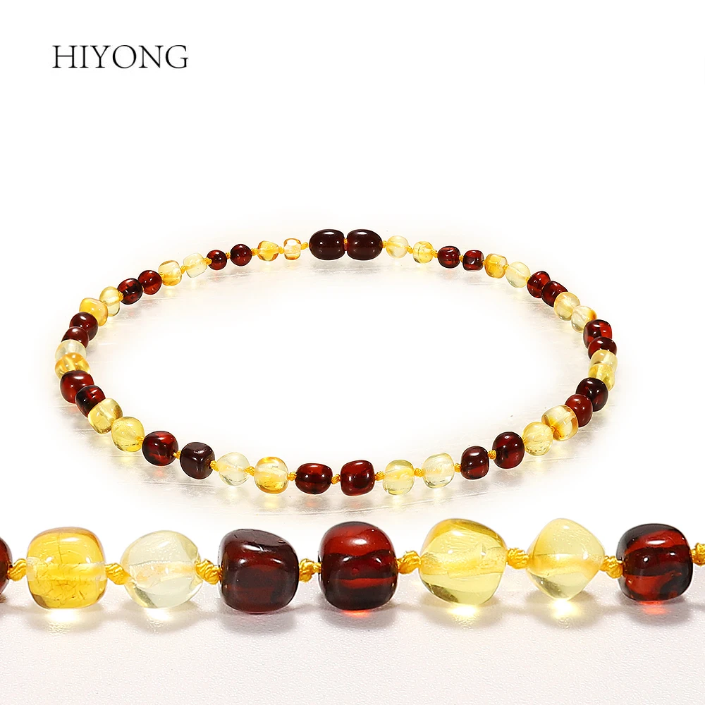 

HIYONG Original Jewelry Baltic Amber Teething Necklace for Baby Natural Baltic Beads Baltic Amber Teething Necklace for Baby