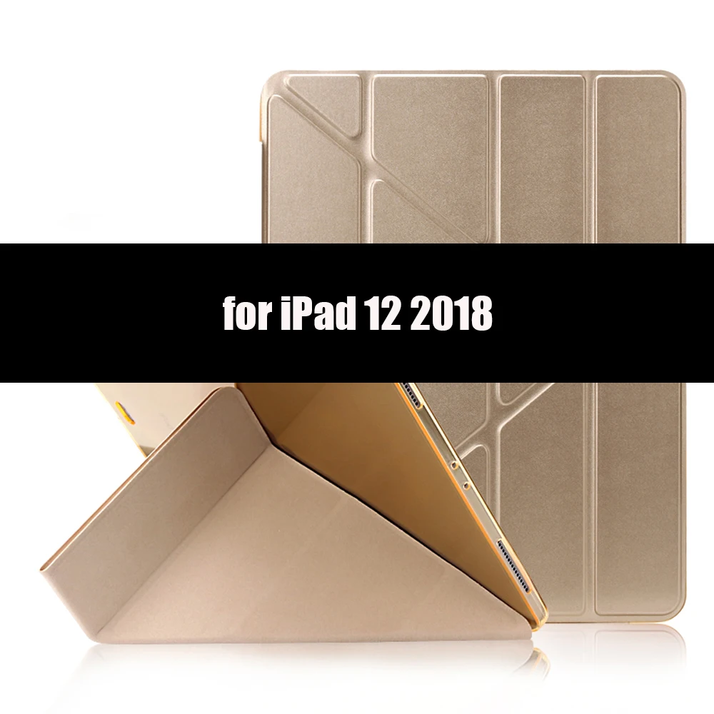 Чехол для iPad Pro 12,9, умный чехол, Магнитный чехол из искусственной кожи+ Мягкий ТПУ чехол-книжка для iPad Pro 12,9 - Цвет: Gold-2