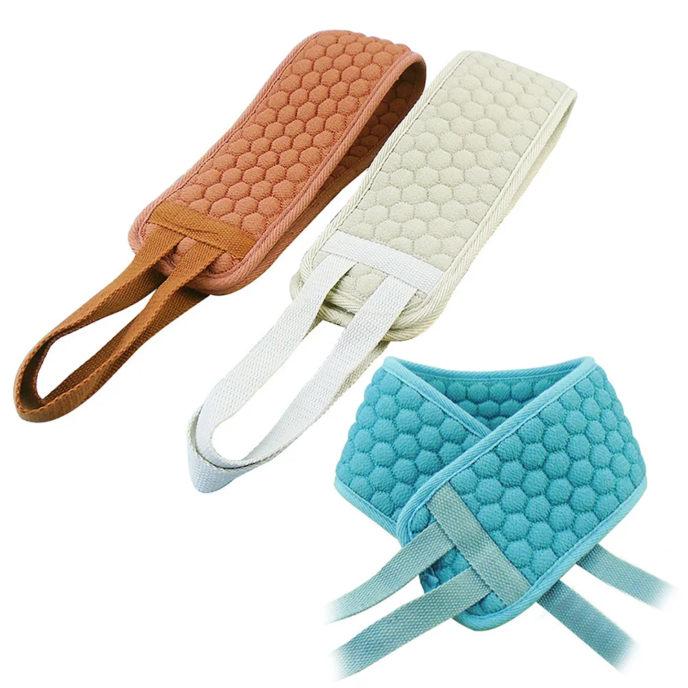 

Unisex Body Exfoliating Washcloth Towel For Shower With Long Handle Portable 3 Colors