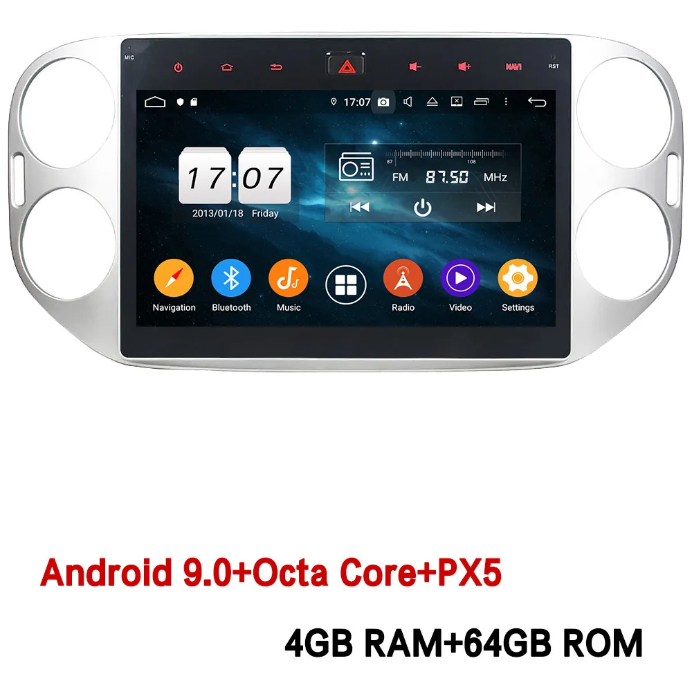 Klyde 10," ips 4G Android 9 Восьмиядерный 4 Гб ОЗУ 64 Гб ПЗУ DSP BT автомобильный DVD мультимедийный плеер стерео для Volkswagen Tiguan 2012 - Цвет: 4GB RAM x 64GB ROM