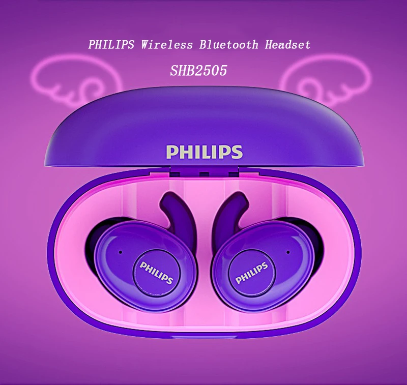 Оригинальная беспроводная гарнитура PHILIPS SHB2505 Bluetooth 5,0 HiFi двойной микрофон музыка спорт поддержка официальное подтверждение