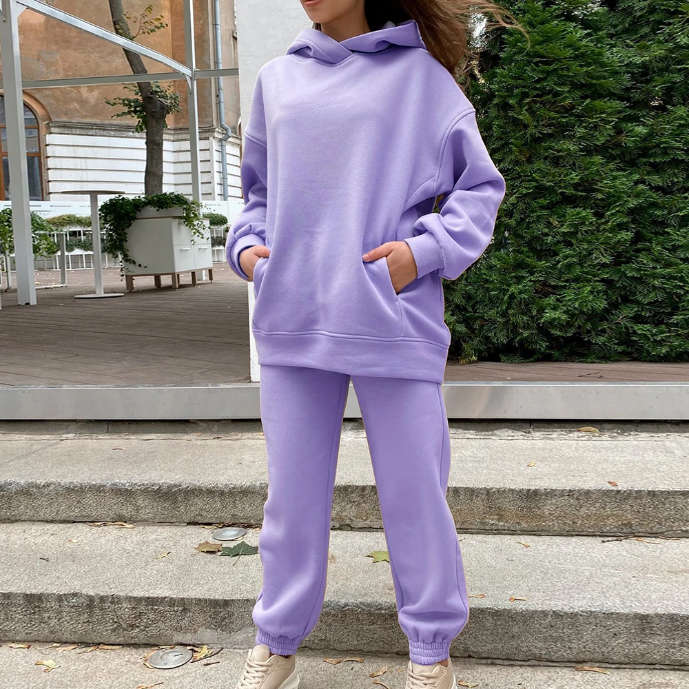 

Two Piece Set Outfits Autumn Women Tracksuit Hoodie Pants Casual Suit Winter Sweatshirts Pullover Suit Home Sweatpants Outfits