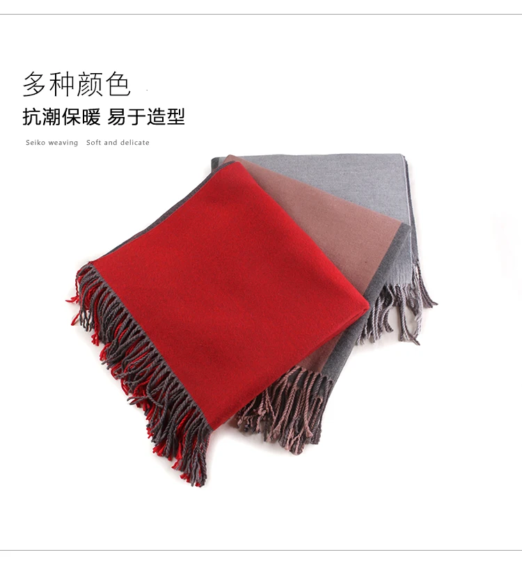 Scarf Winter Thick Warm Women Extra Long Warm Cashmere Pashmina Scarves Wraps Tassel Female