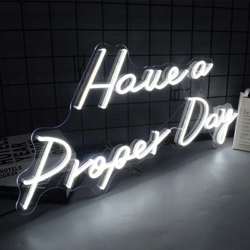 

Custom Neon Sign Room Decoration Led Letters Night lights Have a Proprer Day Girl Bedroom Decorative Led Lights